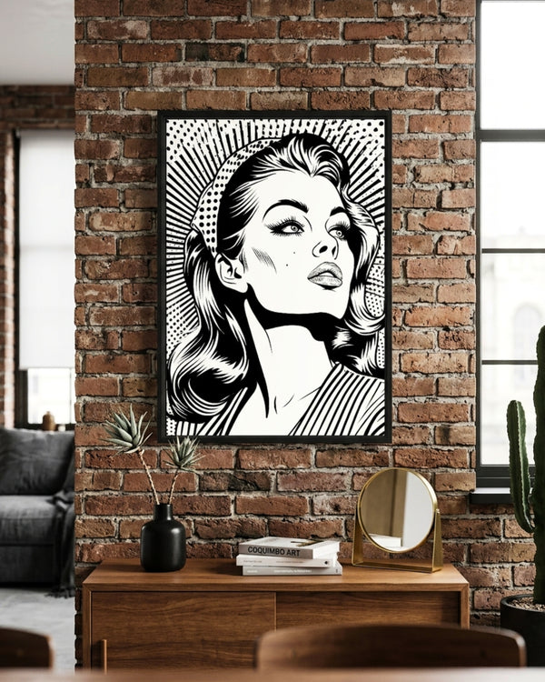 Cuadro Elegancia Retro: Pop Art Noir