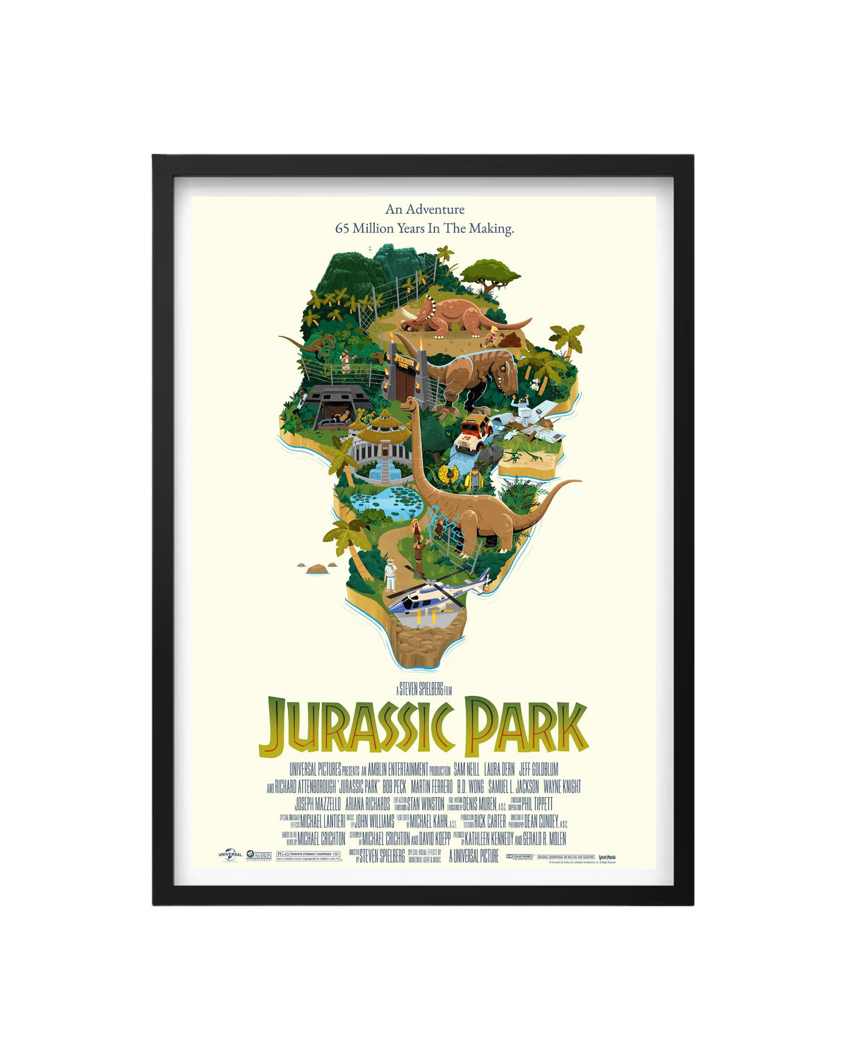 Cuadro Jurassic Park – Isla Nublar Mapa Ilustrado