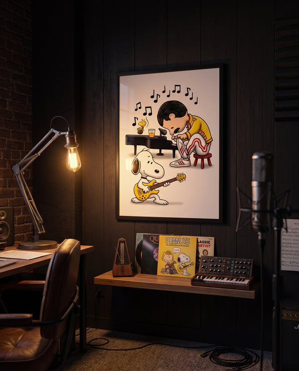 Cuadro Freddie Mercury x Peanuts – Snoopy & Queen Mashup
