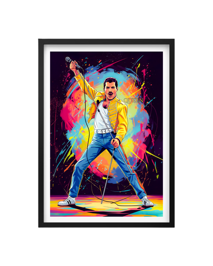 Cuadro Freddie: La Leyenda Explota en Color (Queen)