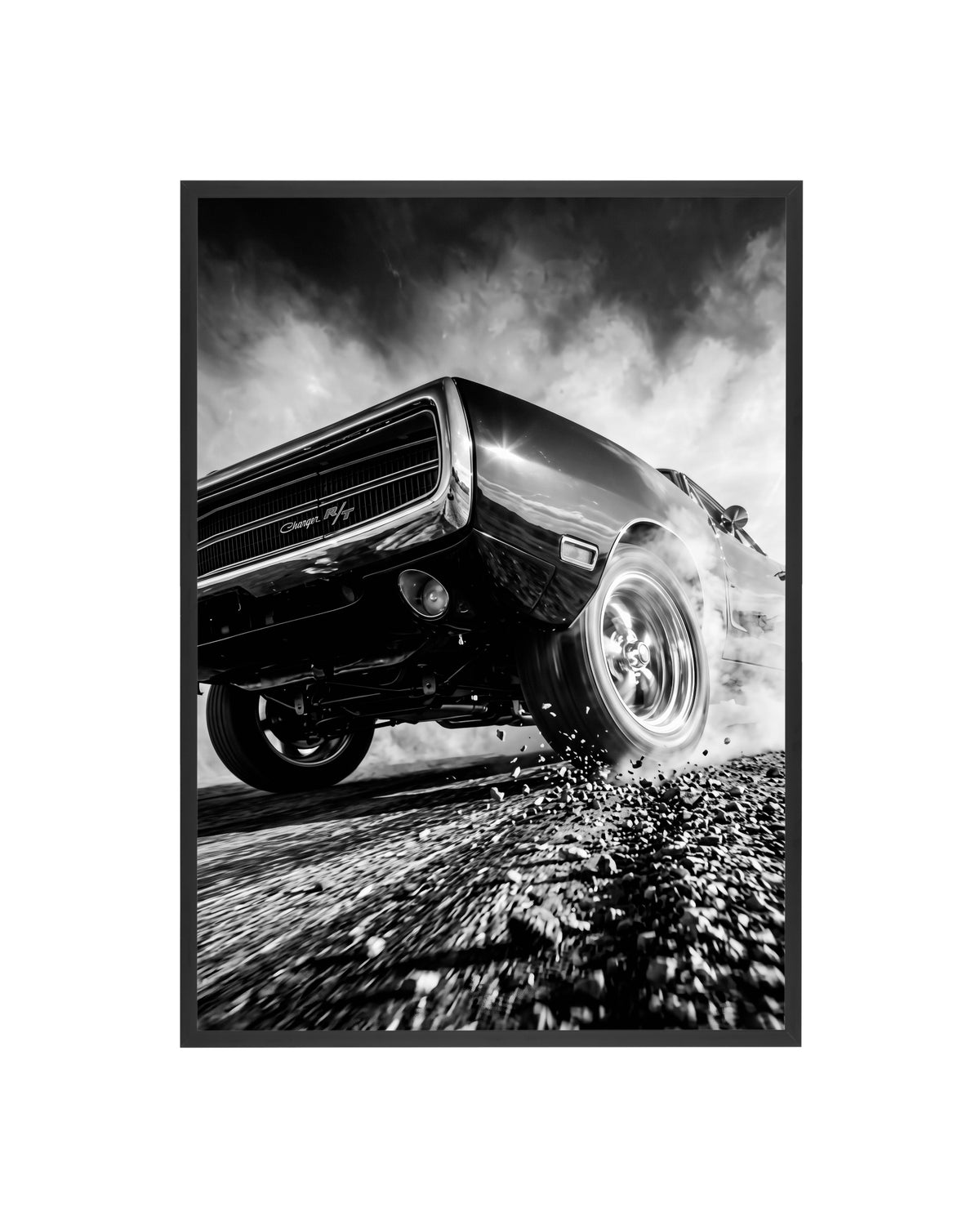 Pack de 3 Cuadros Muscle Car (Tríptico Dodge Charger Burnout Edition)
