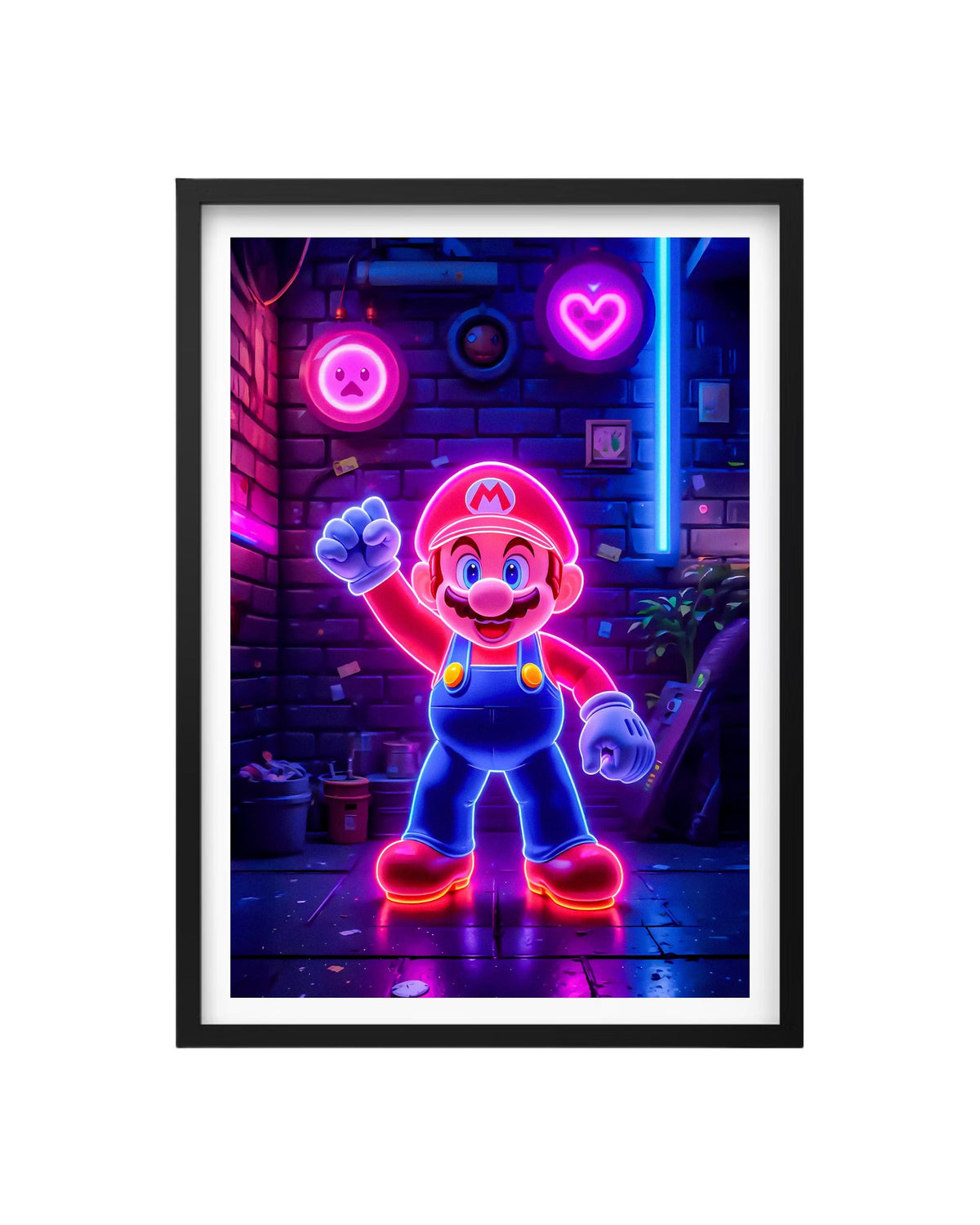 Cuadro Super Mario Bros Neón