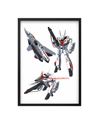 Cuadro Robotech: Veritech Fighter - Tres Modos de Batalla