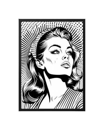 Cuadro Elegancia Retro: Pop Art Noir
