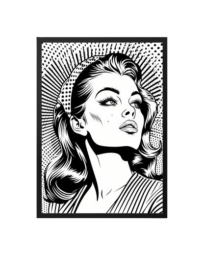 Cuadro Elegancia Retro: Pop Art Noir