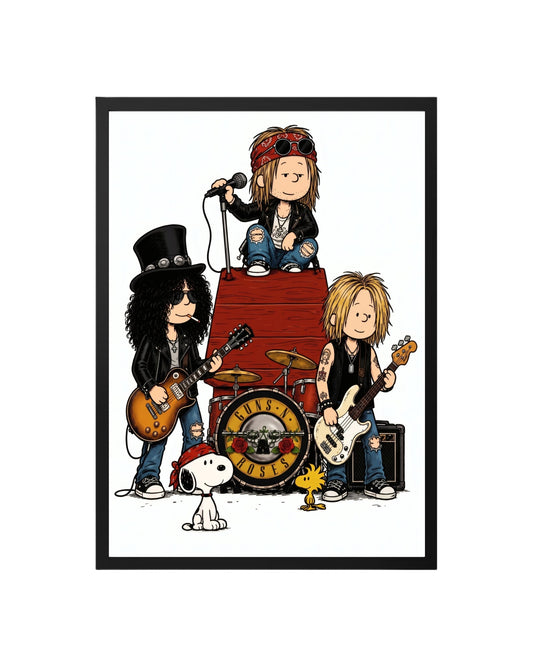 Cuadro Guns N' Roses x Peanuts – Snoopy & Rock Mashup