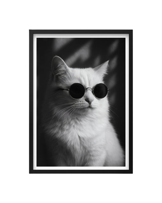 Cuadro Cool Cat – Gato Blanco con lentes