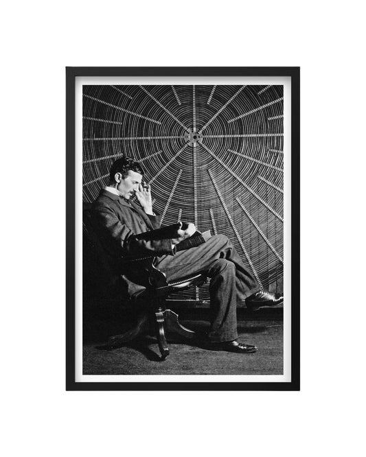 Cuadro Nikola Tesla – El Genio Frente a la Espiral de Energía