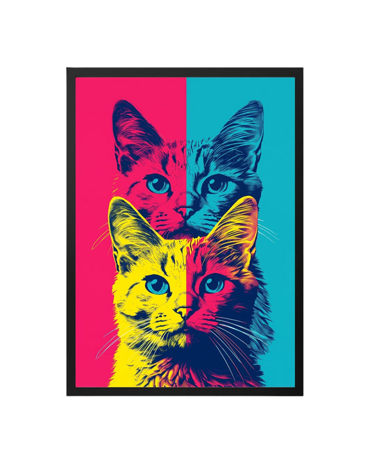 Cuadro Pop Art Cats – Neon Duotone