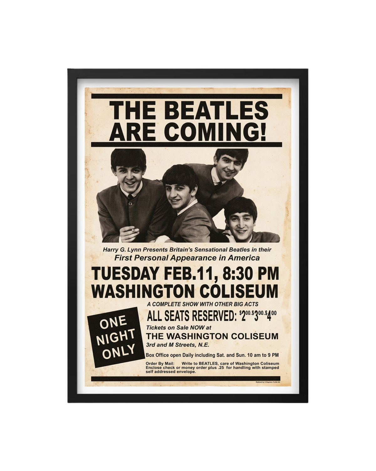 Cuadro The Beatles – Washington Coliseum (1964)