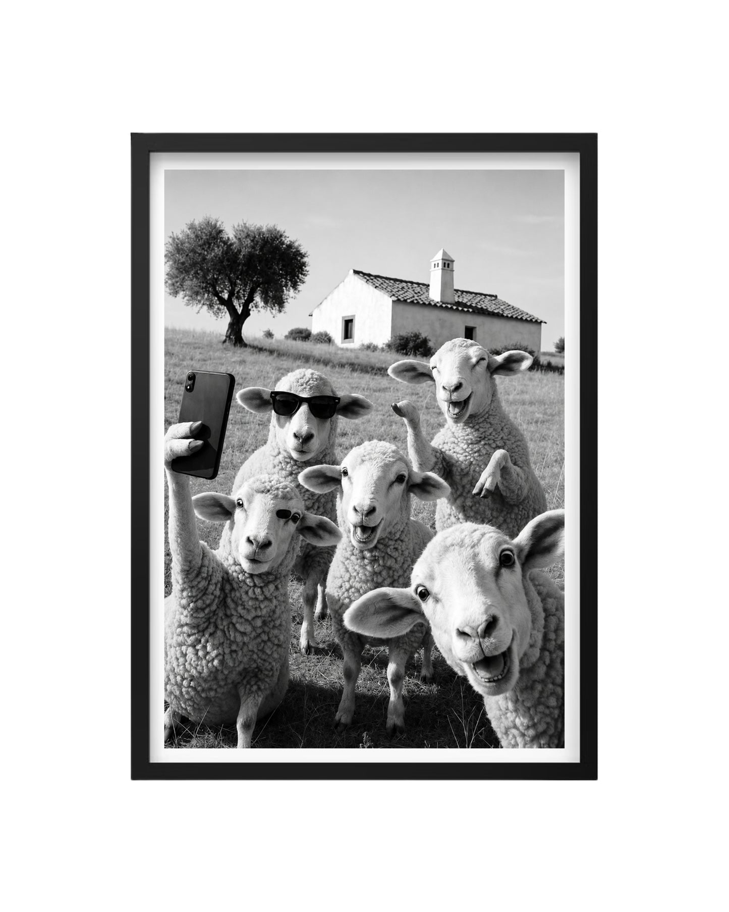 Cuadro La Selfie de las Ovejas – Sonrisas en el Campo