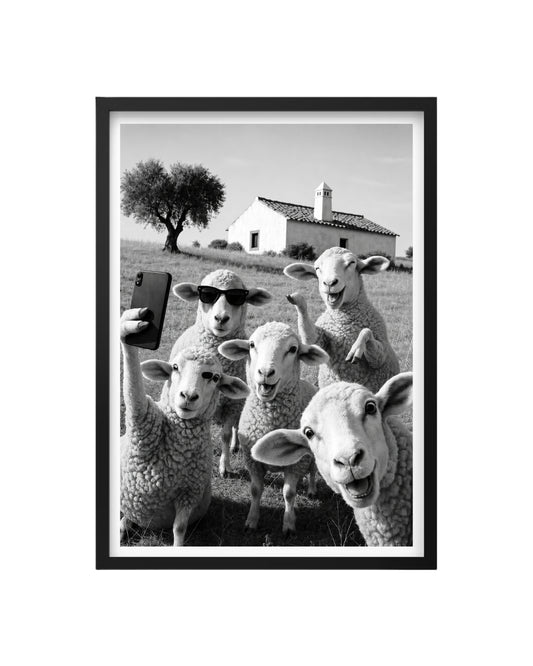 Cuadro La Selfie de las Ovejas – Sonrisas en el Campo