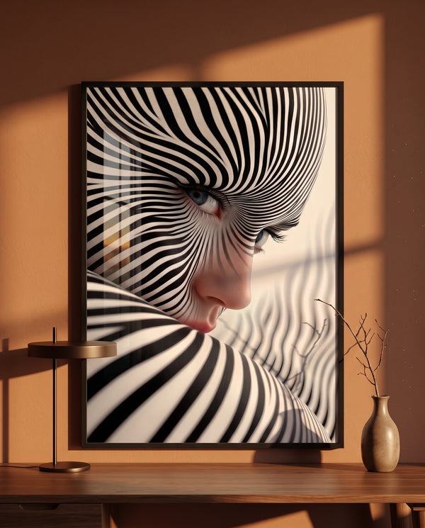 Cuadro Patrón Óptico & Rostro Surrealista