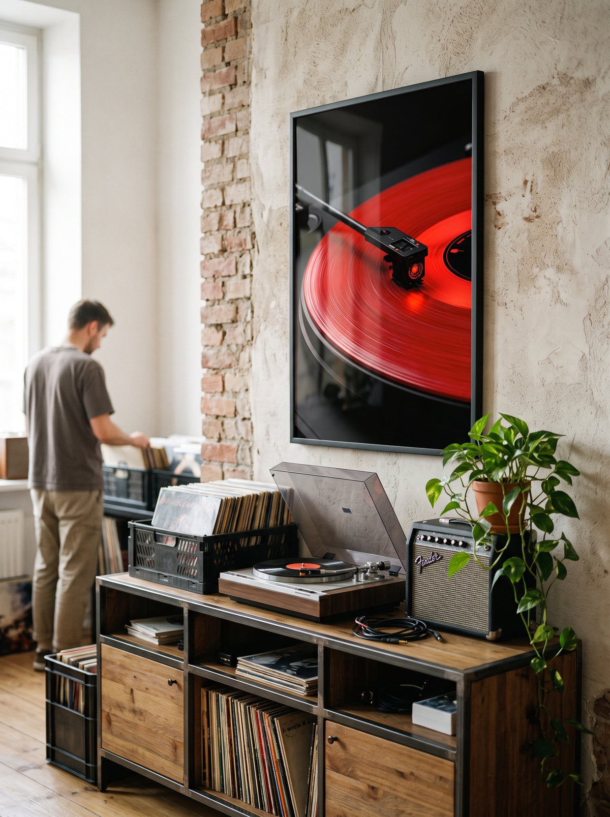 Cuadro Vinilo Rojo (Tocadiscos Edition)