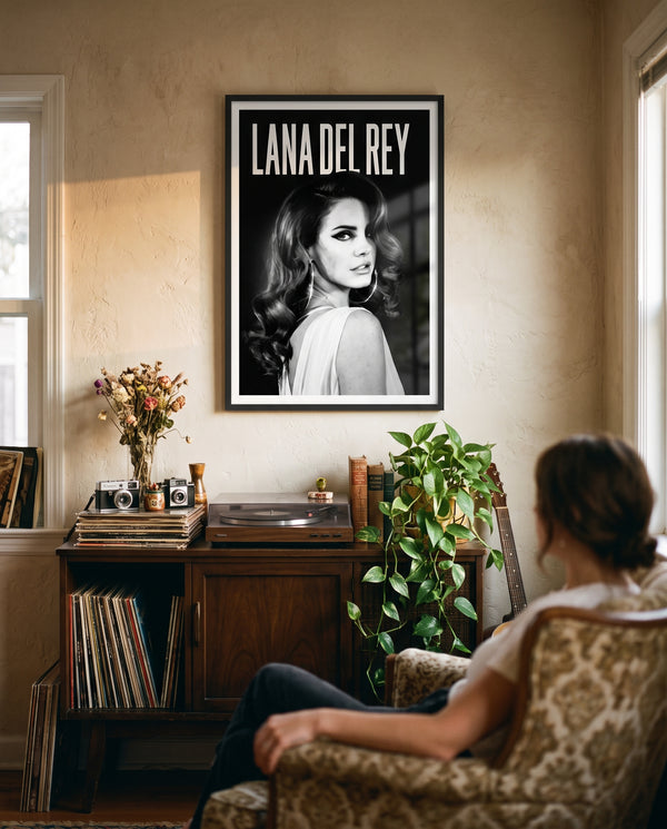 Cuadro Lana Del Rey - Retrato B&N